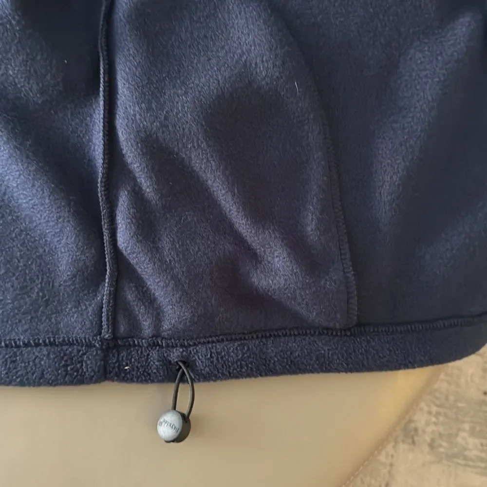 Bayside Fleece Navy Blue Men’s Zip Up Trump Logo Fleece Vest. Size  X Large.